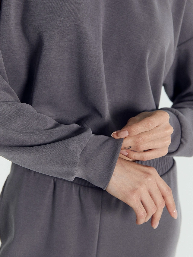 Комплект женский (джемпер, брюки) в сером цвете - 5