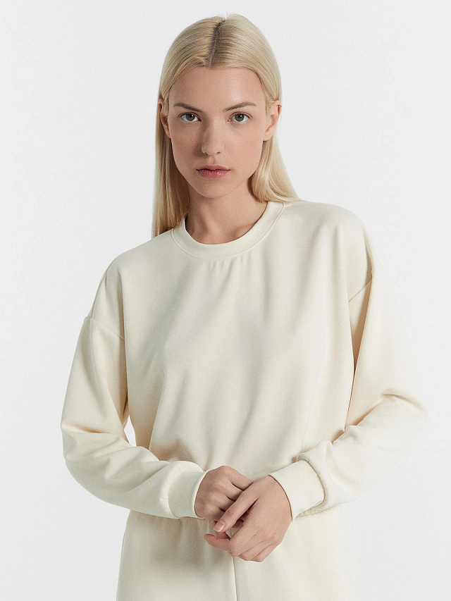 Комплект женский (джемпер, брюки) молочно-бежевый - 3