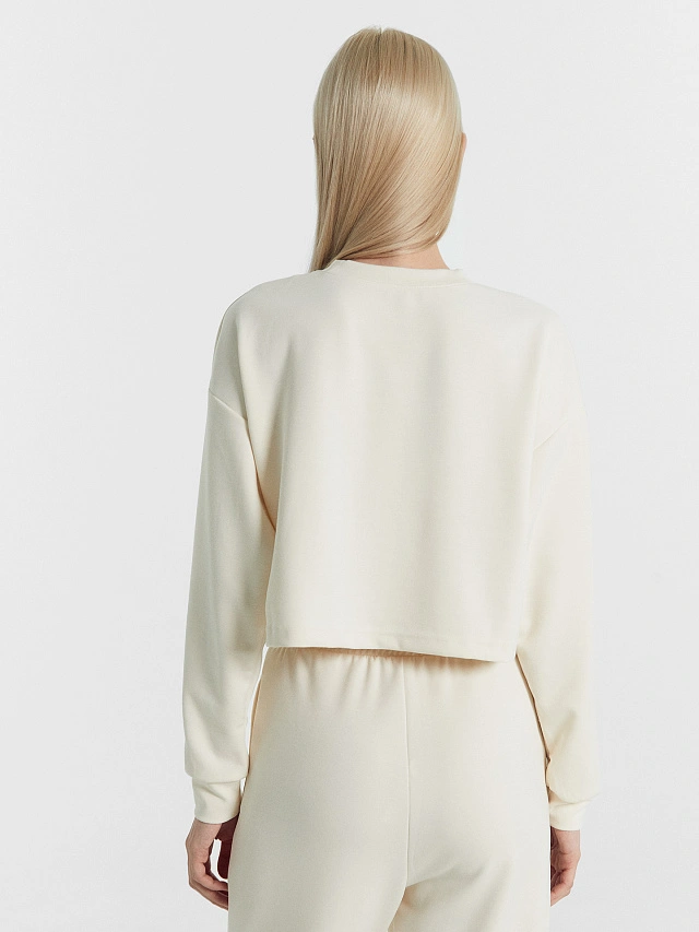 Комплект женский (джемпер, брюки) молочно-бежевый - 4