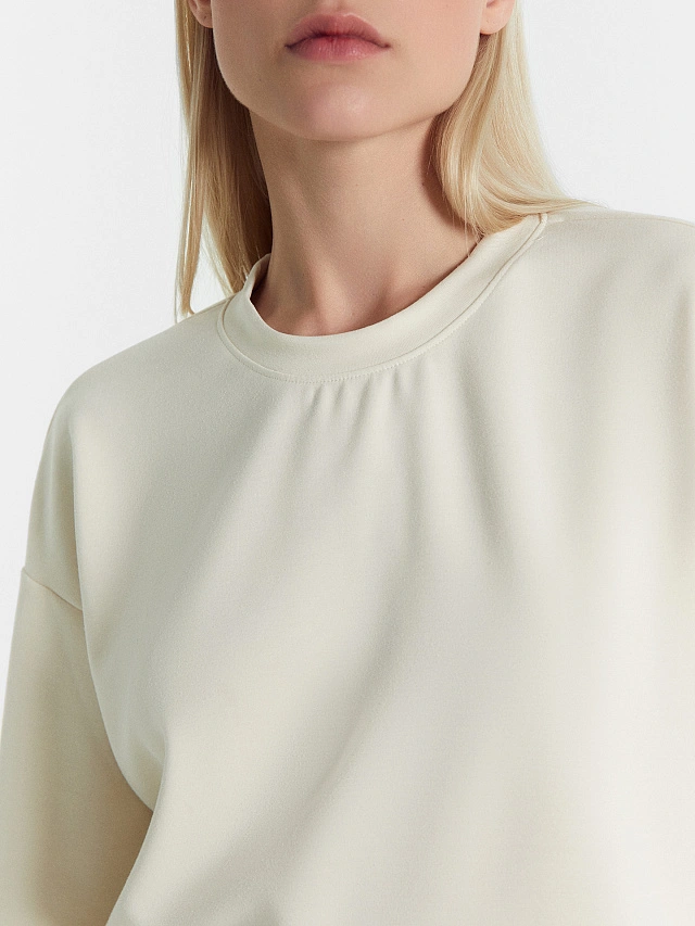 Комплект женский (джемпер, брюки) молочно-бежевый - 5