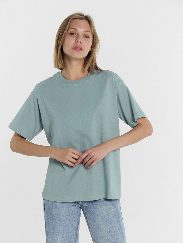 Футболка женская бирюзово-голубая - 6