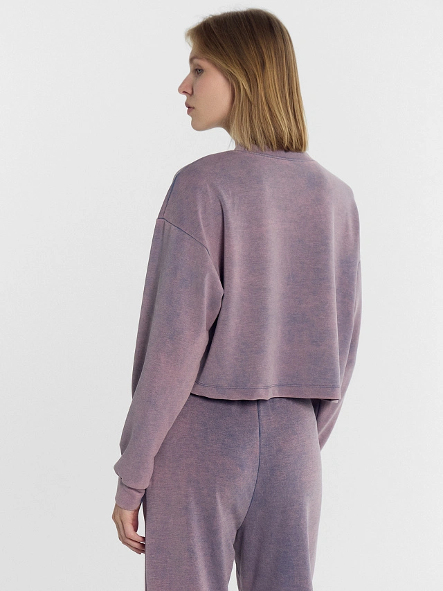 Комплект женский (джемпер, брюки) серый с дизайнерским принтом - 4