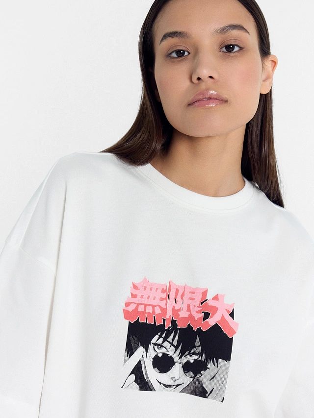 Футболка женская белая с печатью - 3