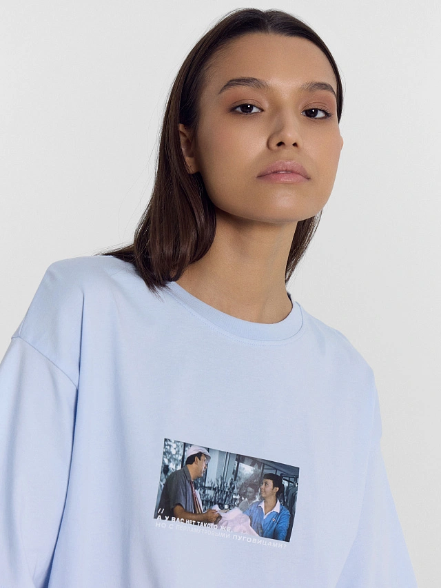 Футболка женская голубая Mark Formelle x Мосфильм - 4