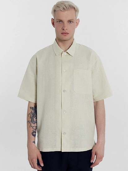 картинка Рубашка мужская в молочно-белом цвете  от магазина мужской одежды Mark Formelle