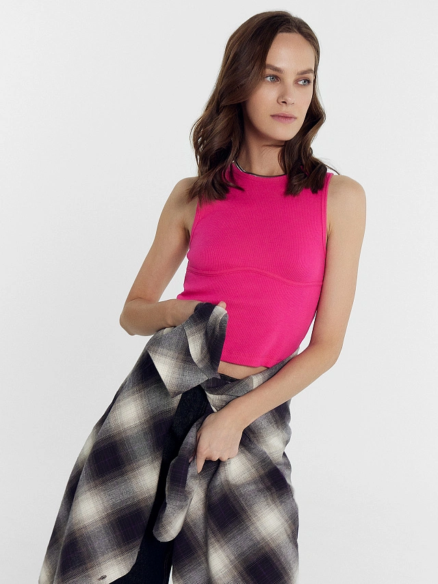 Топ женский ярко-розовый - 5