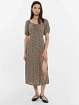 Платье женское бежевое с леопардовым принтом