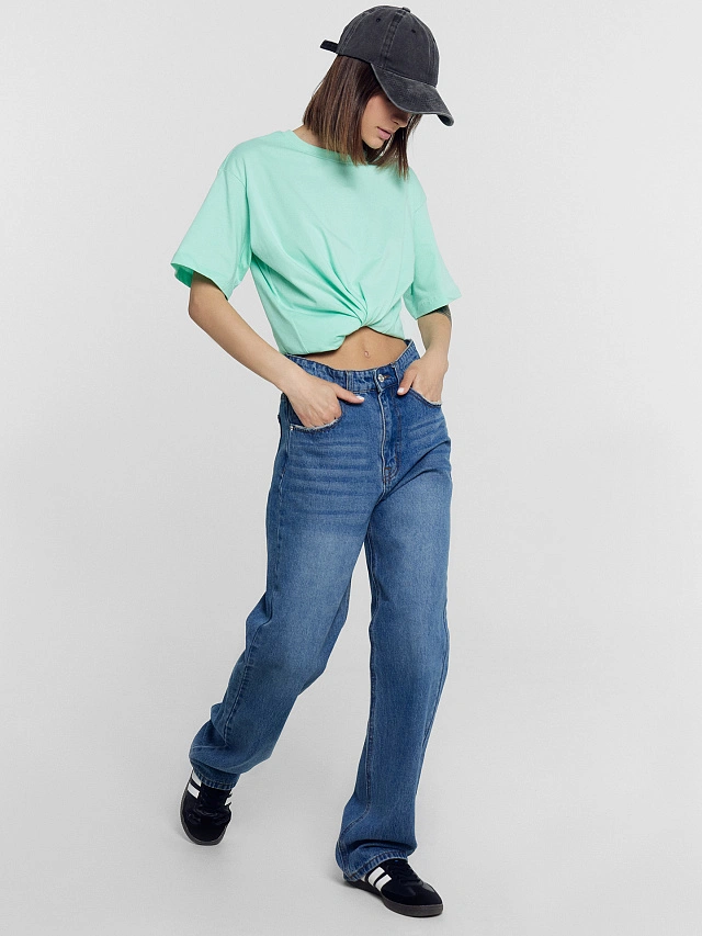 Футболка женская в мятно-зеленом цвете - 5