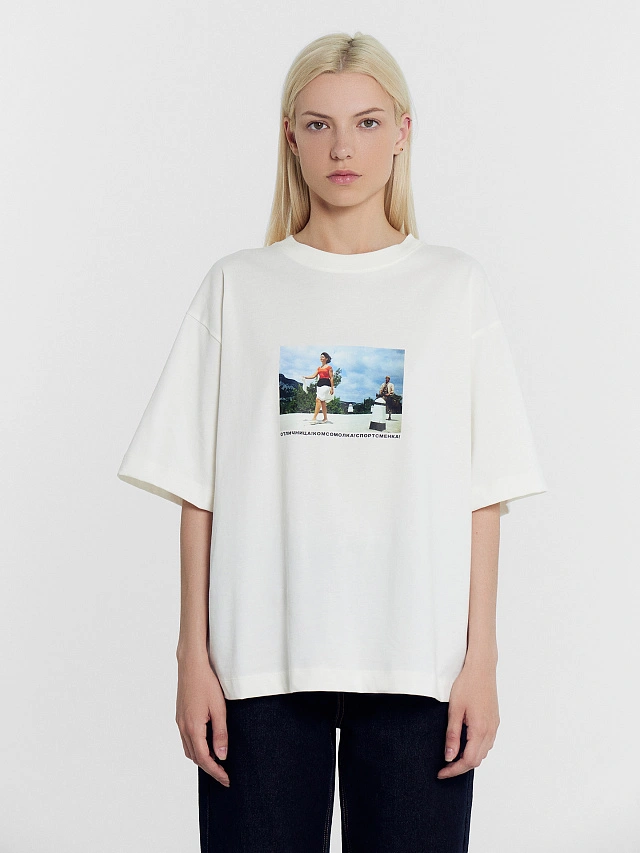 Футболка женская светло-молочная Mark Formelle x Мосфильм - 2