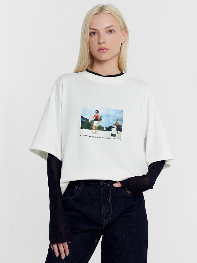 Футболка женская светло-молочная Mark Formelle x Мосфильм - 7