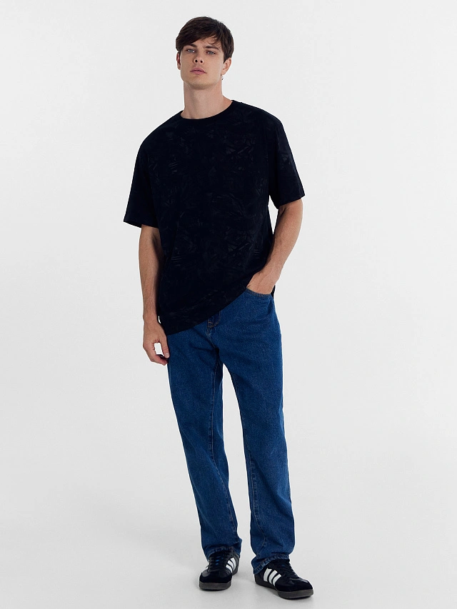 Футболка мужская фиолетово-черная с разводами - 3