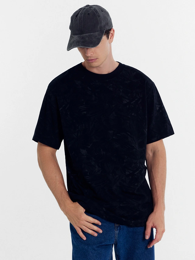 Футболка мужская фиолетово-черная с разводами - 5