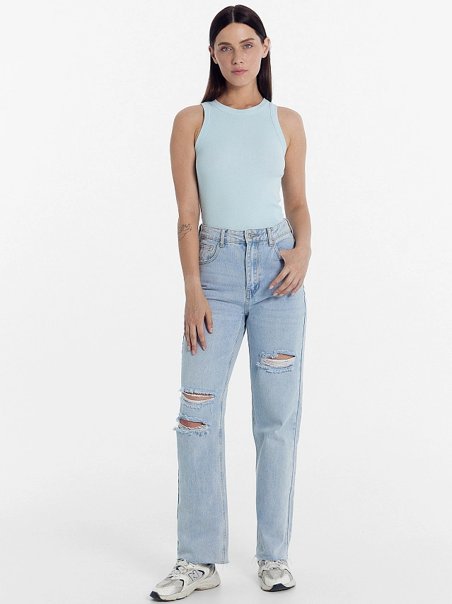 Топ женский в небесно-голубом цвете - 3