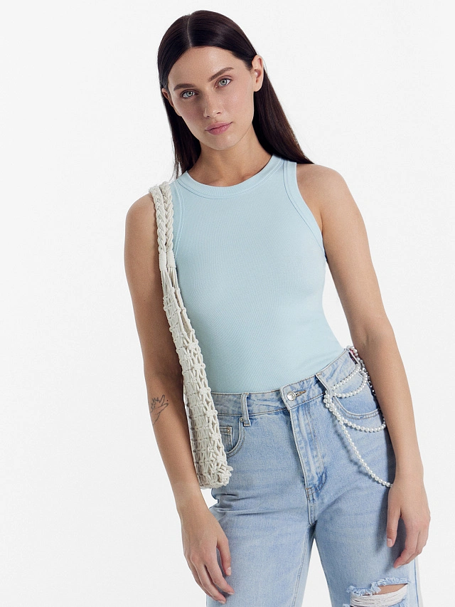 Топ женский в небесно-голубом цвете - 5