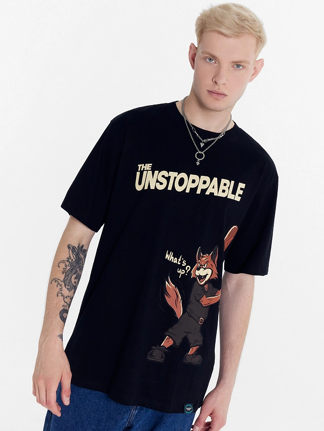 Футболка мужская черная с печатью - 6