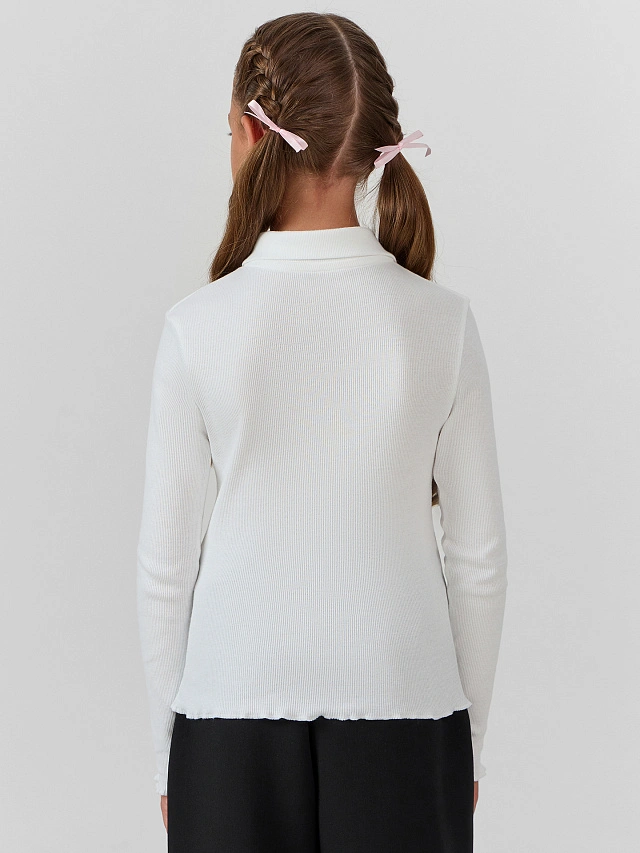 Поло для девочек в белом цвете - 4