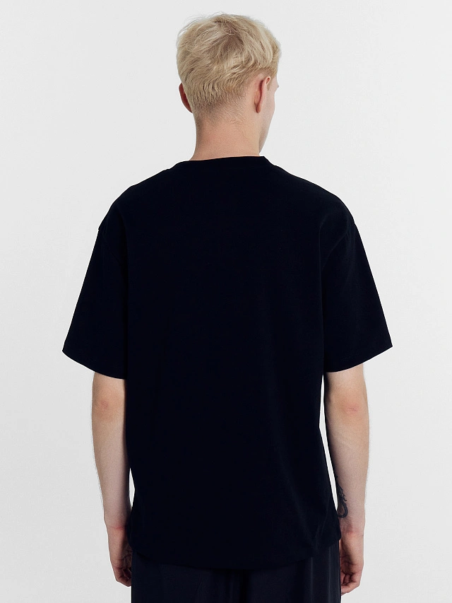 Футболка мужская черная с печатью - 2