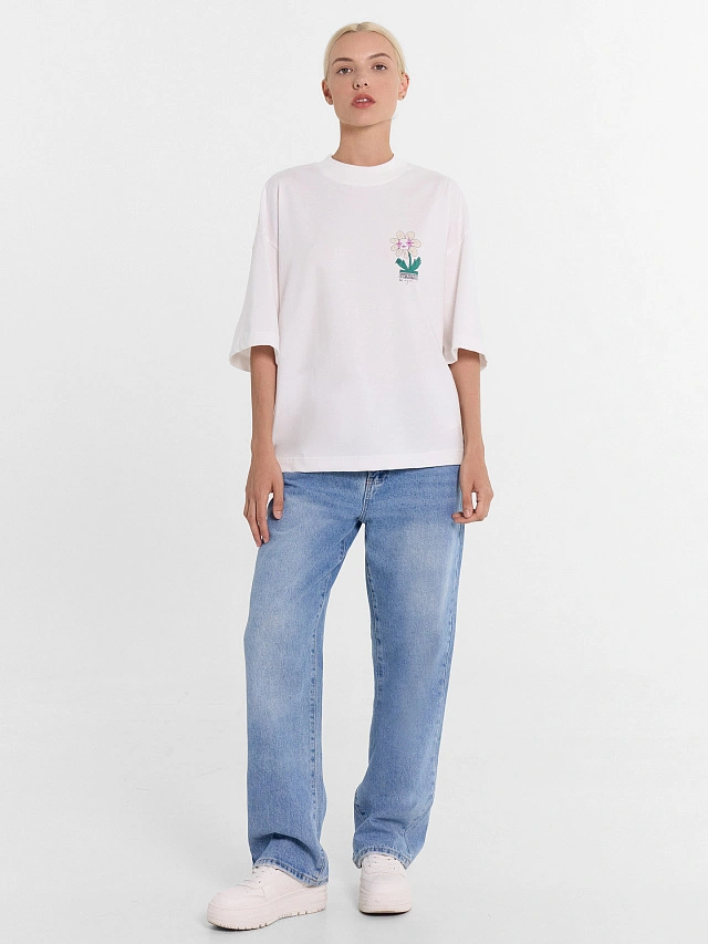 Футболка женская белая с печатью - 3