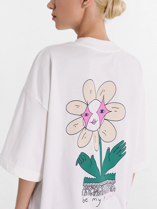 Футболка женская белая с печатью - 5