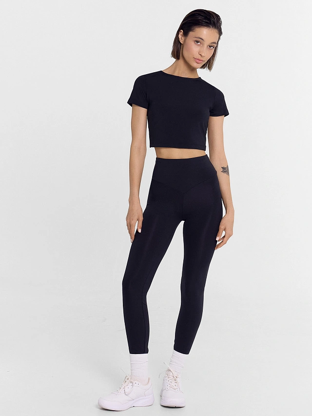 Брюки (легинсы) женские в черном цвете - 4