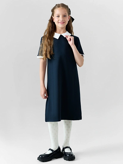картинка Платье для девочек в синем цвете  от известного бренда одежды для девочек Mark Formelle