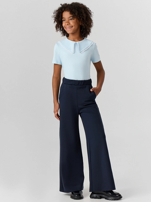 Брюки для девочек в синем цвете - 4