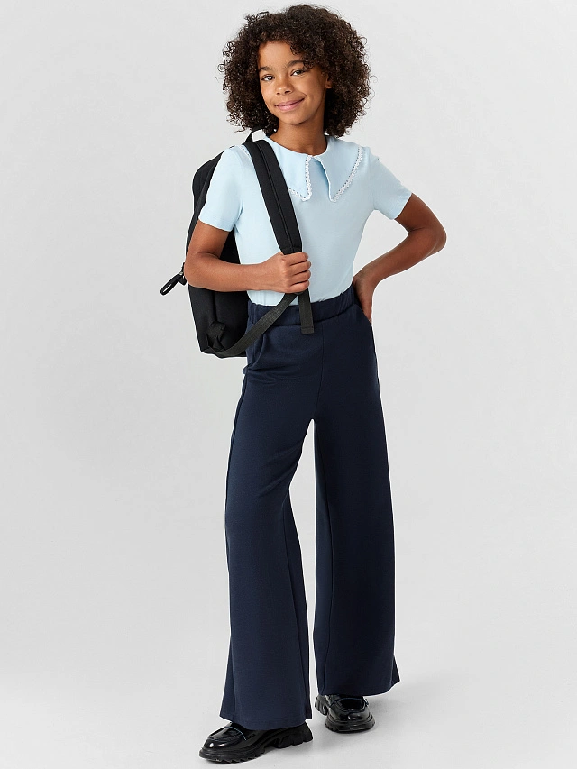 Брюки для девочек в синем цвете - 7