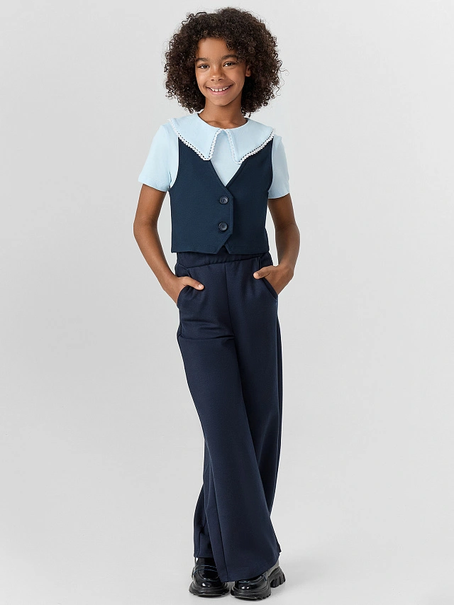 Брюки для девочек в синем цвете - 9