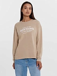 Джемпер женский пыльно-бежевый с печатью