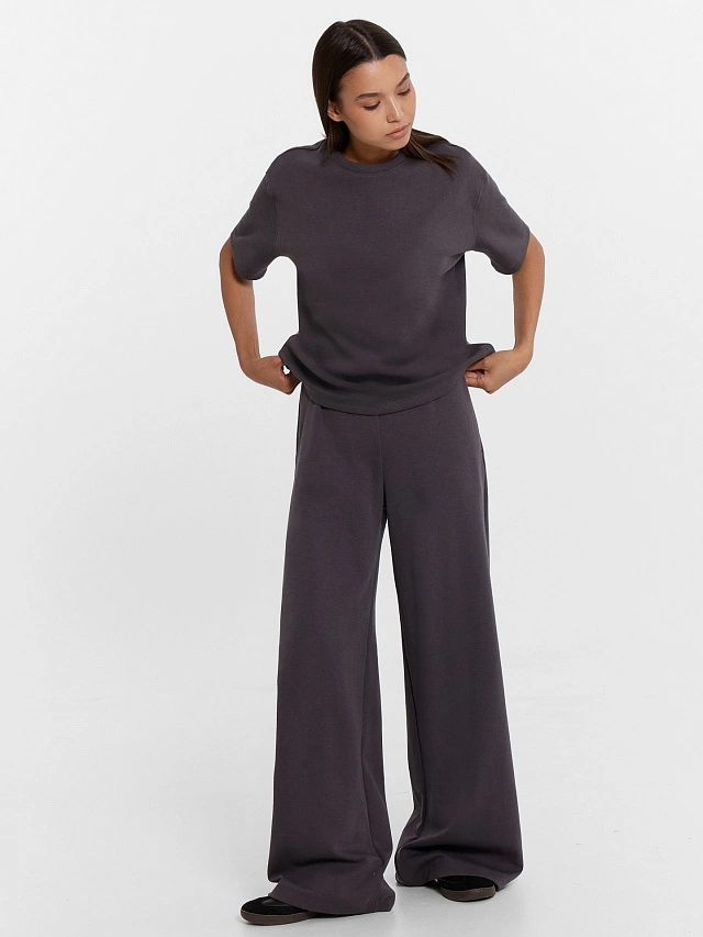 Комплект женский (джемпер, брюки) в сером цвете - 7