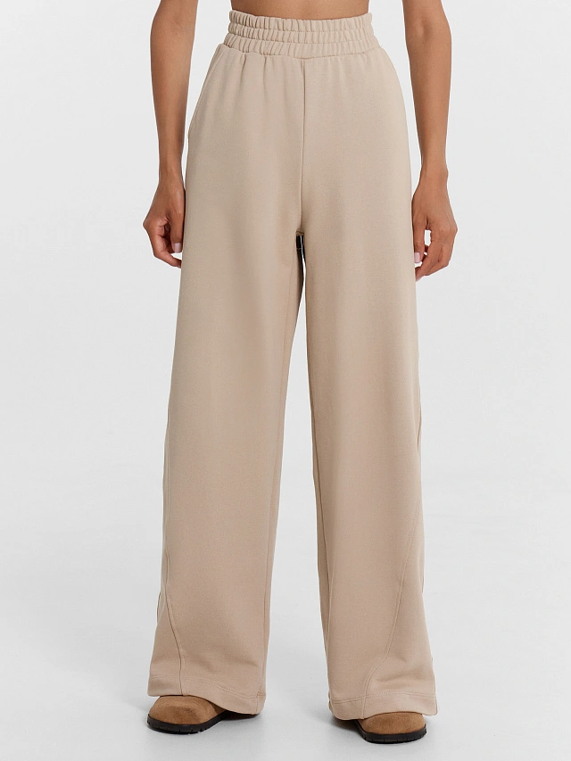 Комплект женский (худи, брюки) пыльно-бежевый с печатью - 3