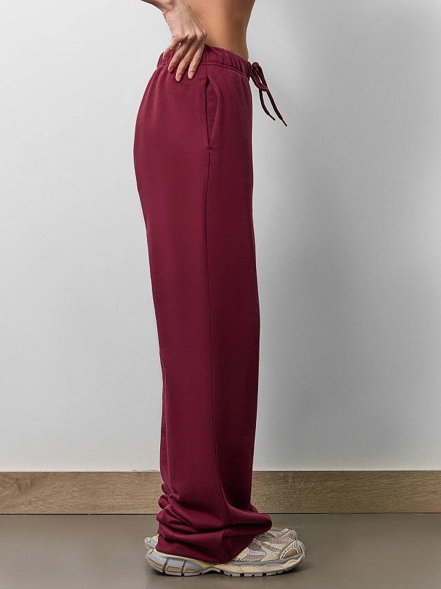 Брюки женские в винно-красном цвете - 7