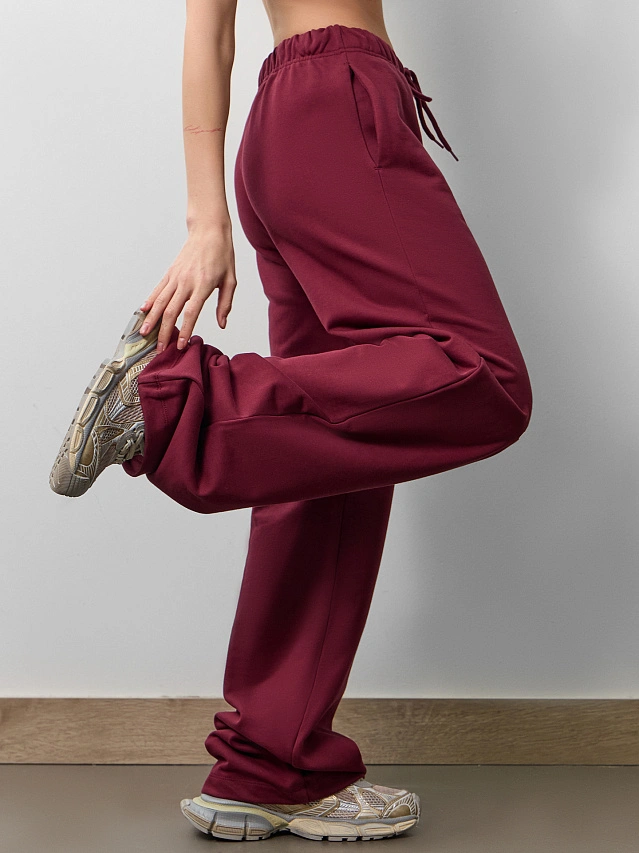 Брюки женские в винно-красном цвете - 8