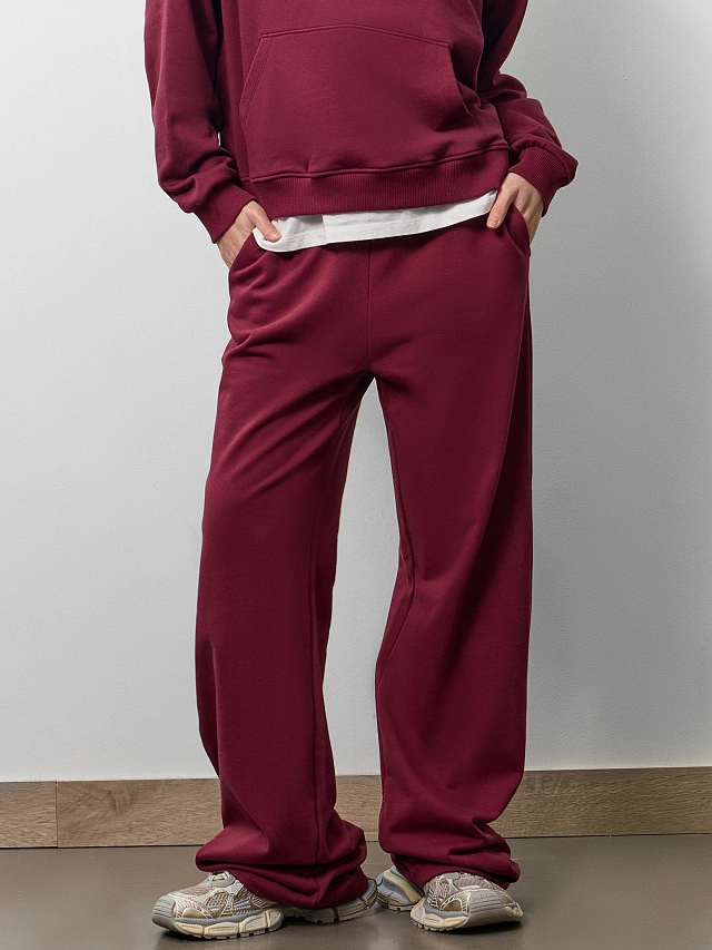 Брюки женские в винно-красном цвете - 9