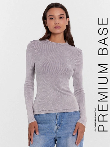 Джемпер женский серый с обработкой эйсид