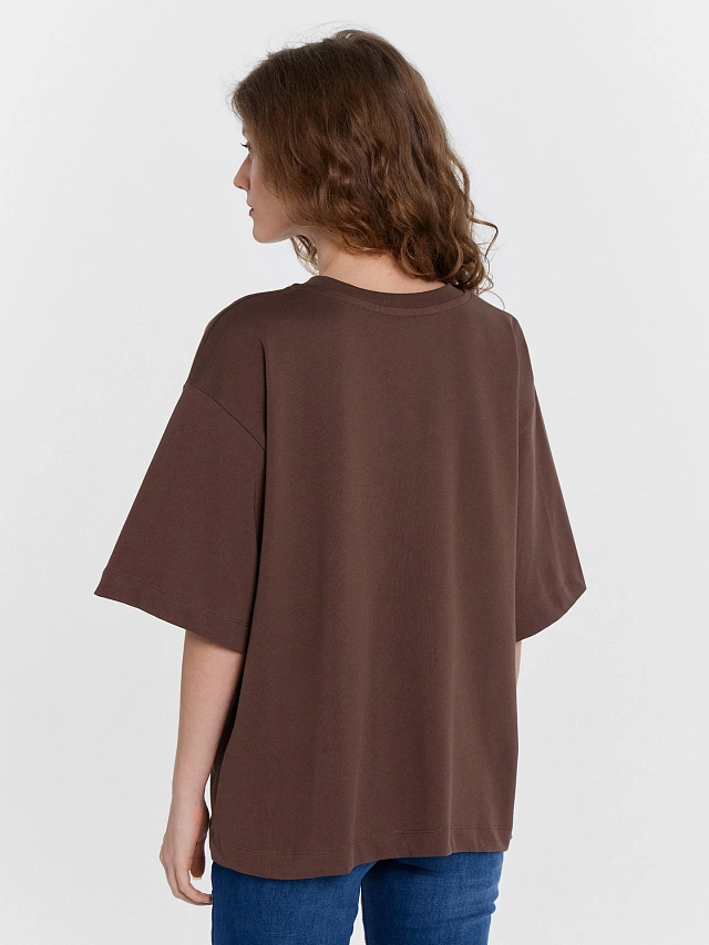 Футболка женская в цвете шоколадное мартини - 2