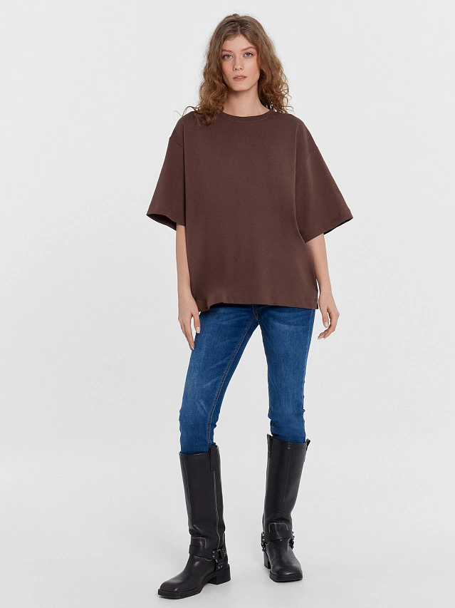 Футболка женская в цвете шоколадное мартини - 3