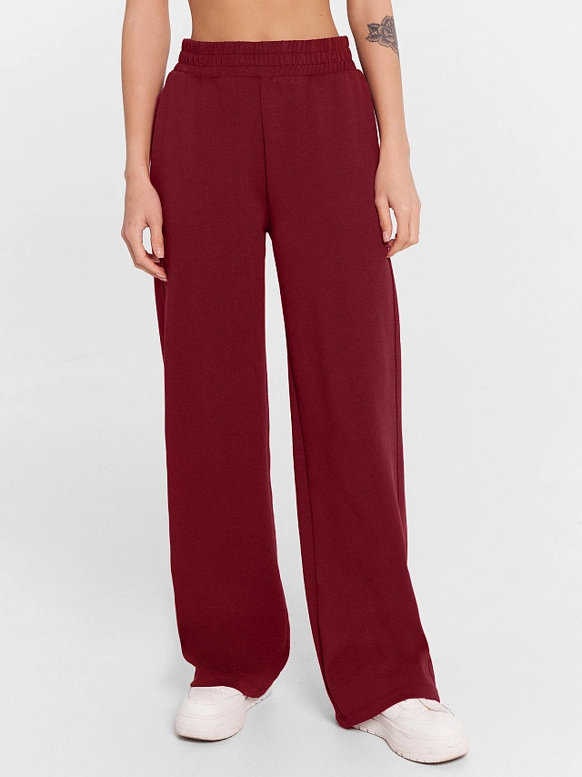 Брюки женские в вишнево-красном цвете - 2