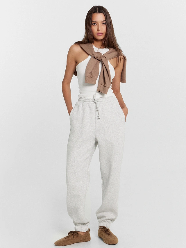 Теплые брюки женские серые - 6