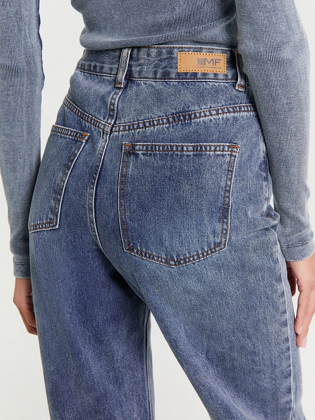 Джинсы женские wide leg fit синие - 7