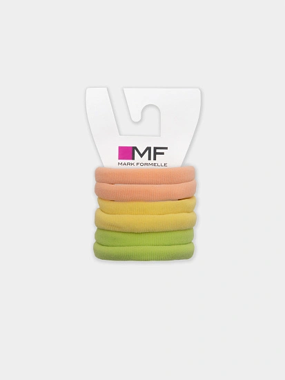 картинка Резинки для волос (набор 6 шт.) в персиковом, желтом и фисташковом цвете  от магазина Одежда+