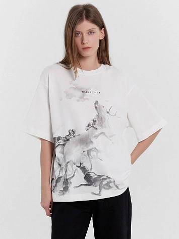 Футболка женская белая с печатью