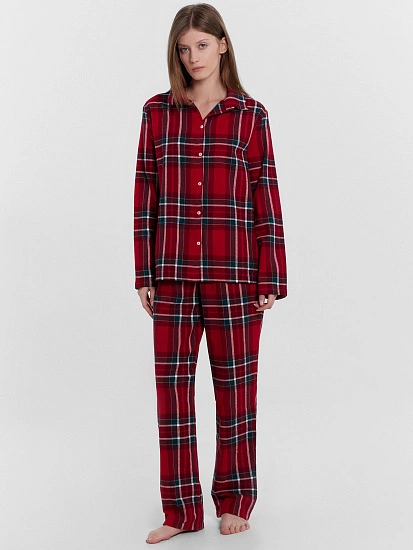 картинка Комплект женский (блузка, брюки) в красную клетку  от магазина стильной одежды Mark Formelle