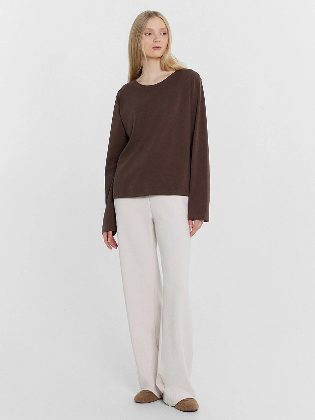 Джемпер женский в шоколадно-коричневом цвете - 4