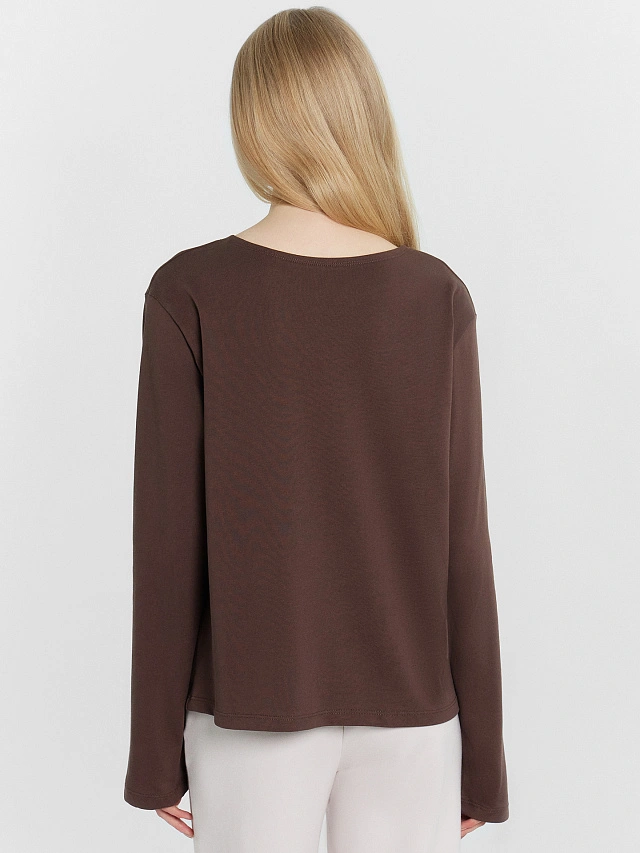 Джемпер женский в шоколадно-коричневом цвете - 5