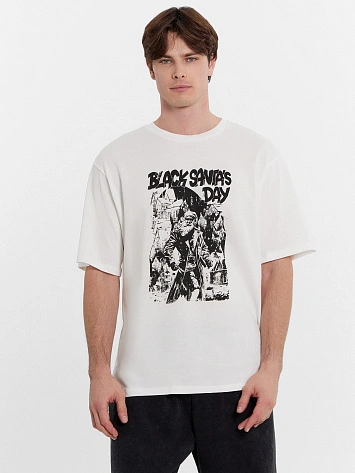 Футболка мужская белая с печатью