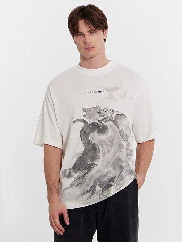 Футболка мужская белая с печатью