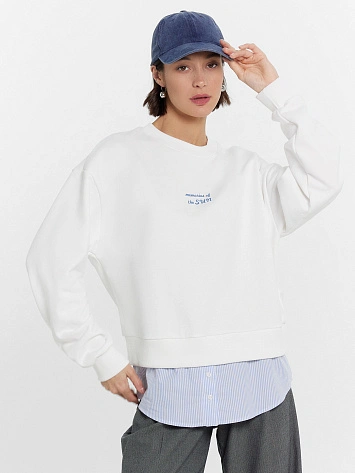 Свитшот женский белый с печатью