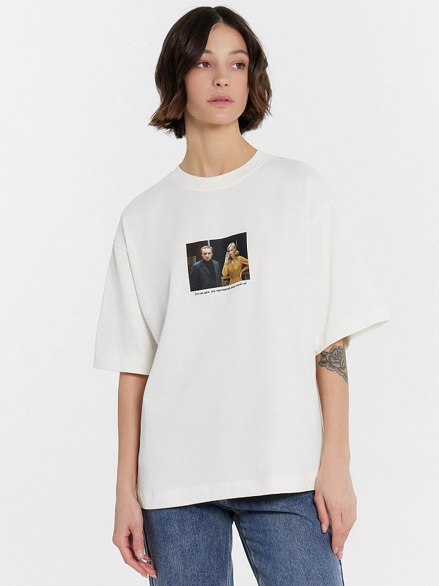 Футболка женская молочная с цитатой из фильма "Ирония судьбы, или с легким паром!" - 3