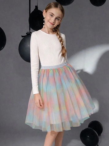 Платье для девочек нарядное с юбкой из фатина